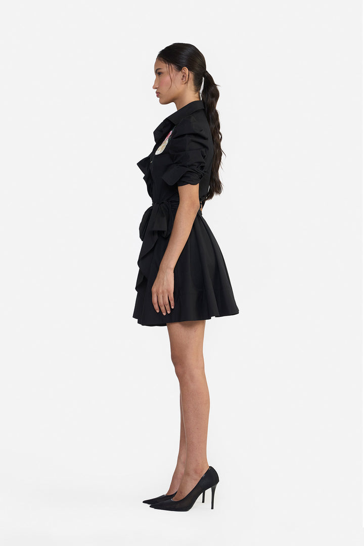 POUF SLEEVES RUFFLE MINI