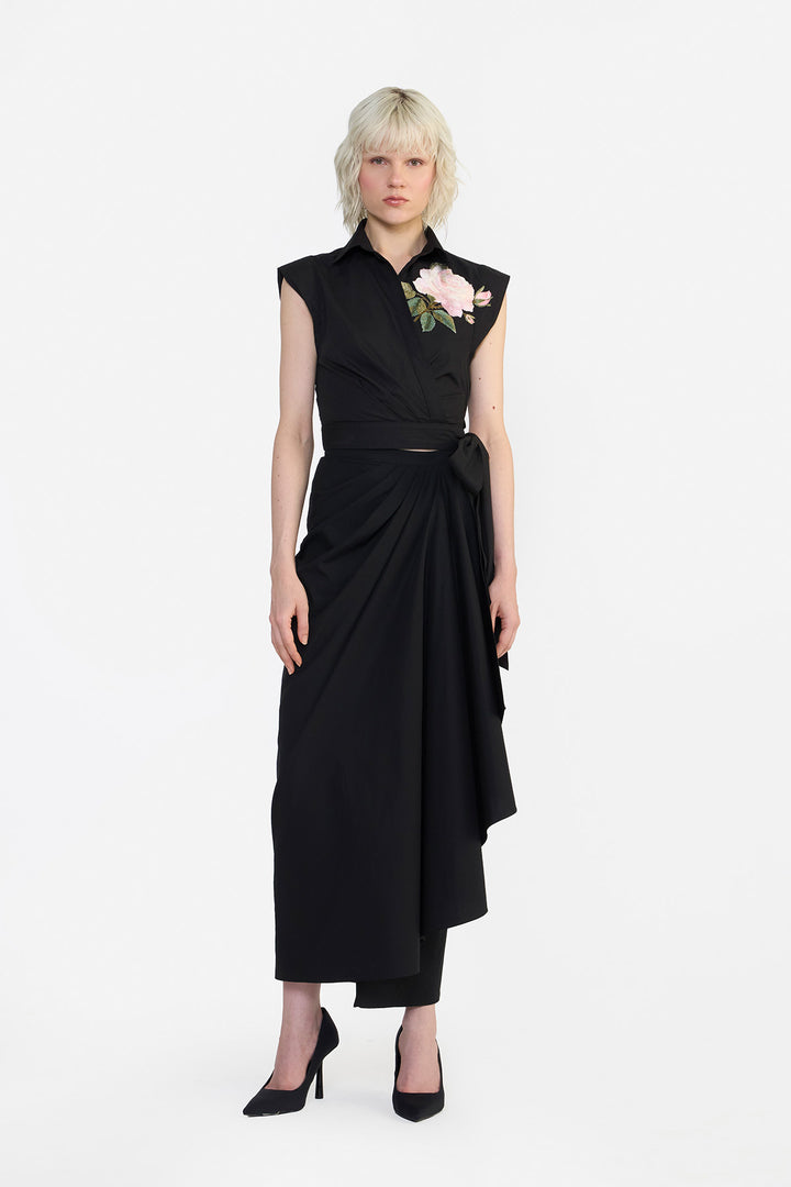 SURPLICE CROPPED  SHIRT