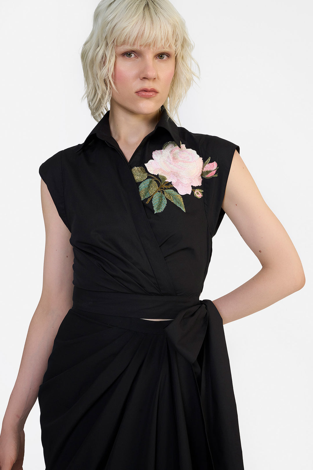 SURPLICE CROPPED  SHIRT