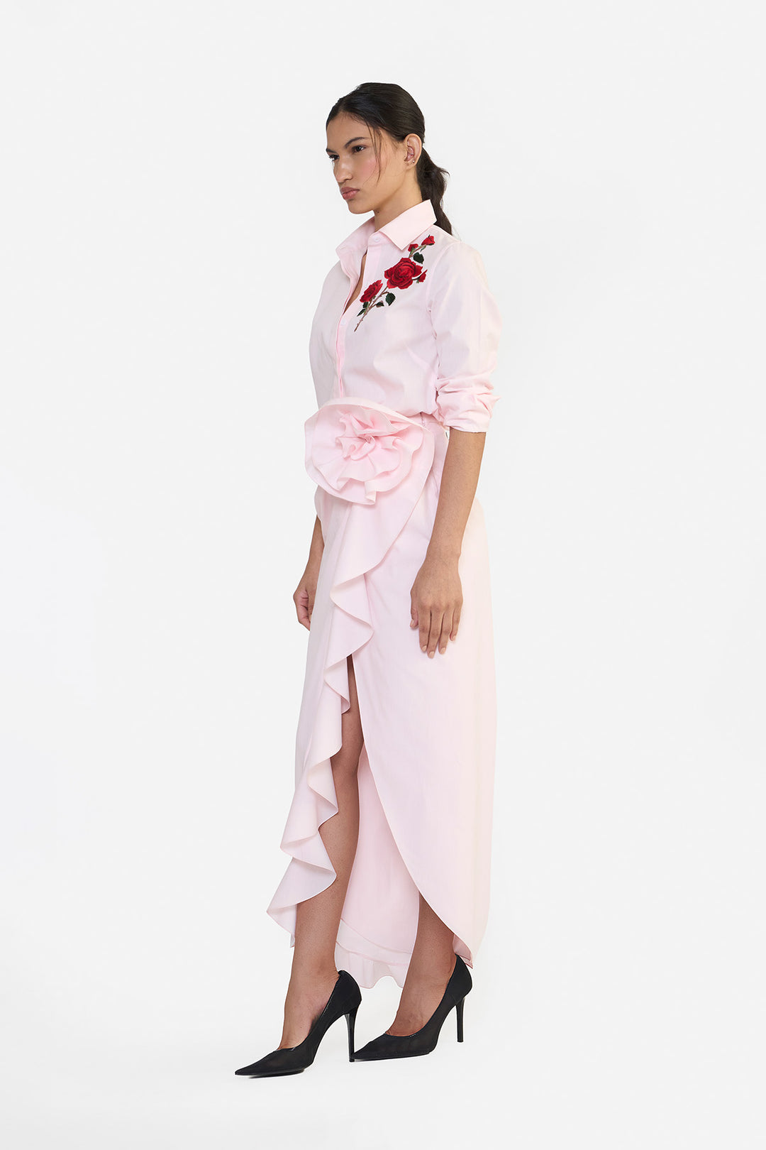 RUFFLE OVERLAP SKIRT