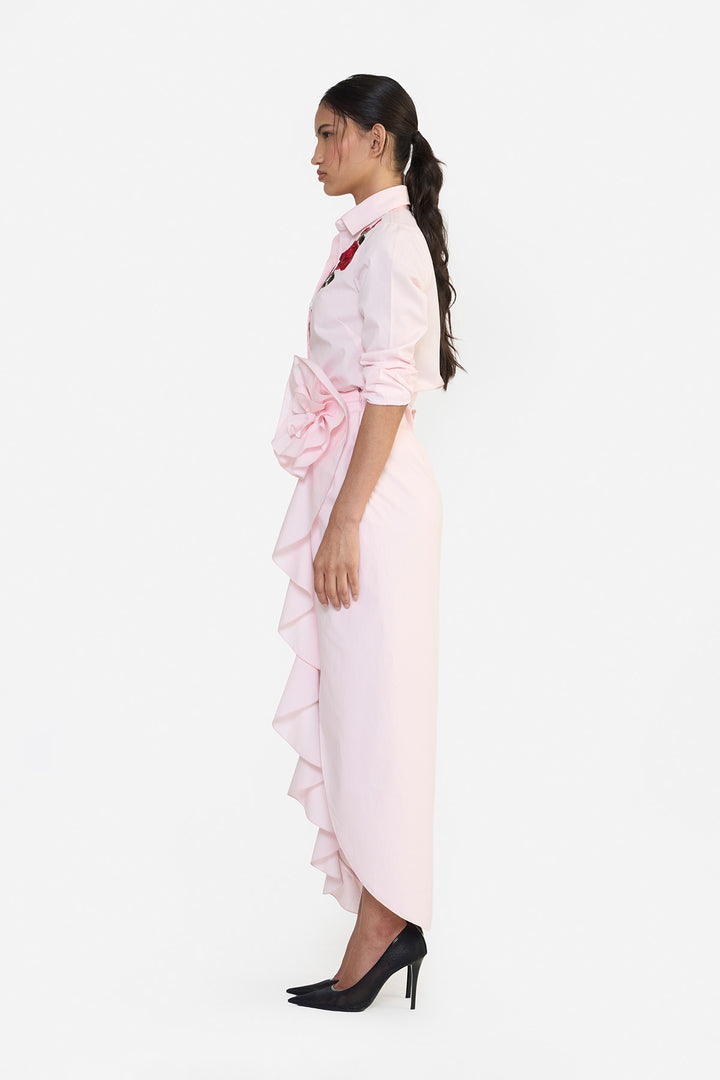 RUFFLE OVERLAP SKIRT