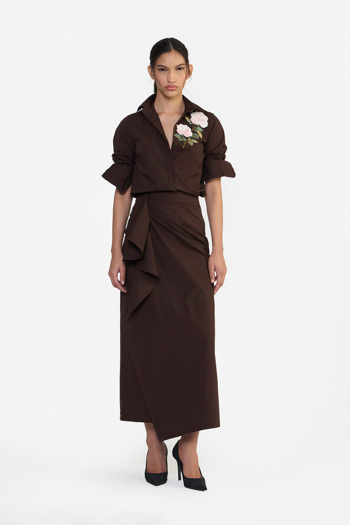 ASYMMETRICAL DRAPED SKIRT
