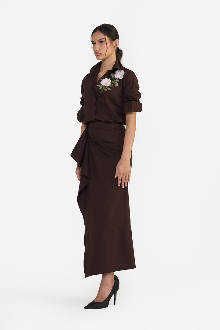 ASYMMETRICAL DRAPED SKIRT