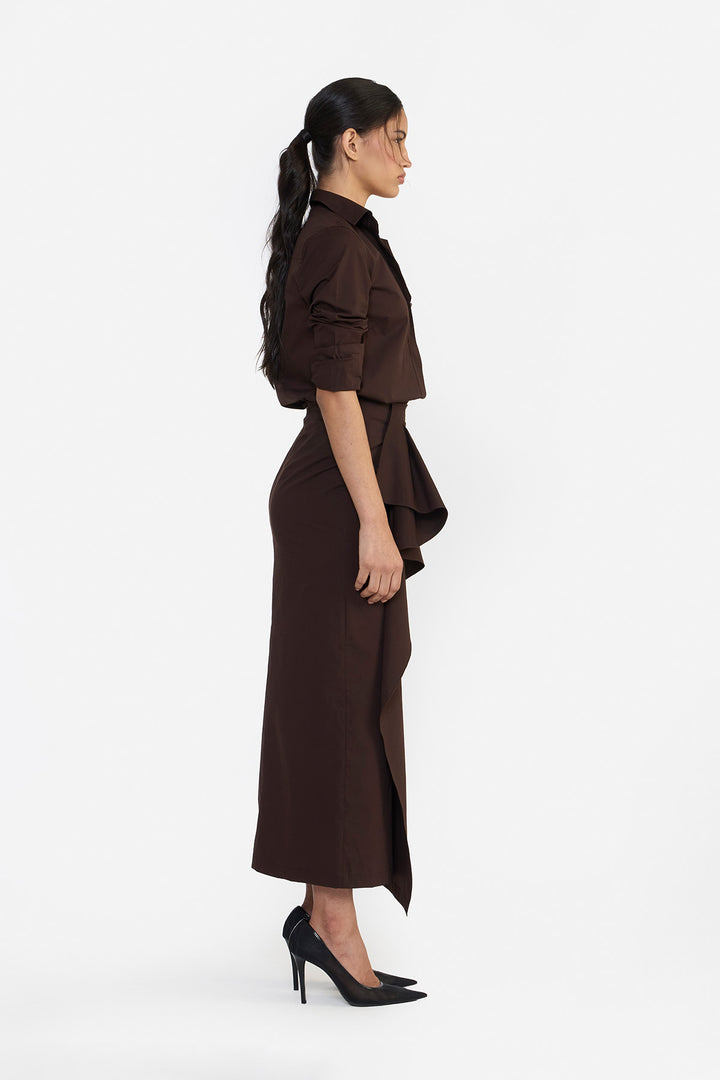 ASYMMETRICAL DRAPED SKIRT