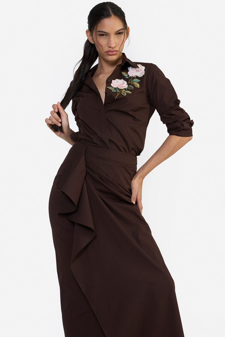 ASYMMETRICAL DRAPED SKIRT