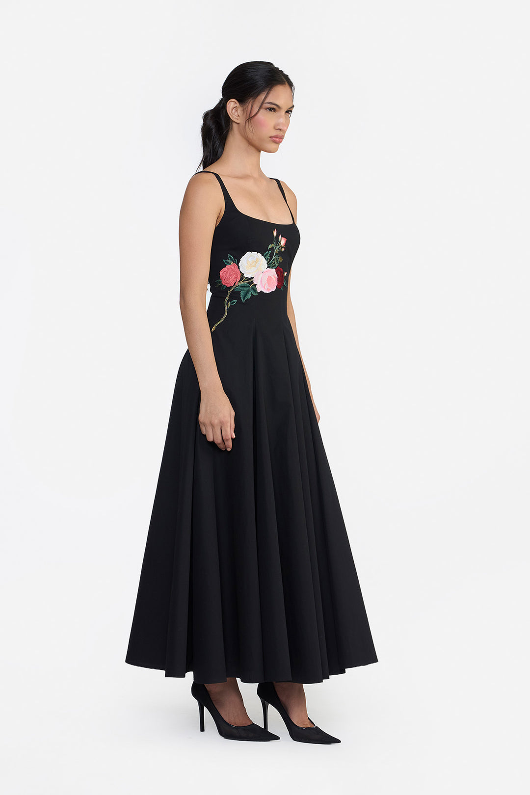 PANELLED FLARED MIDI