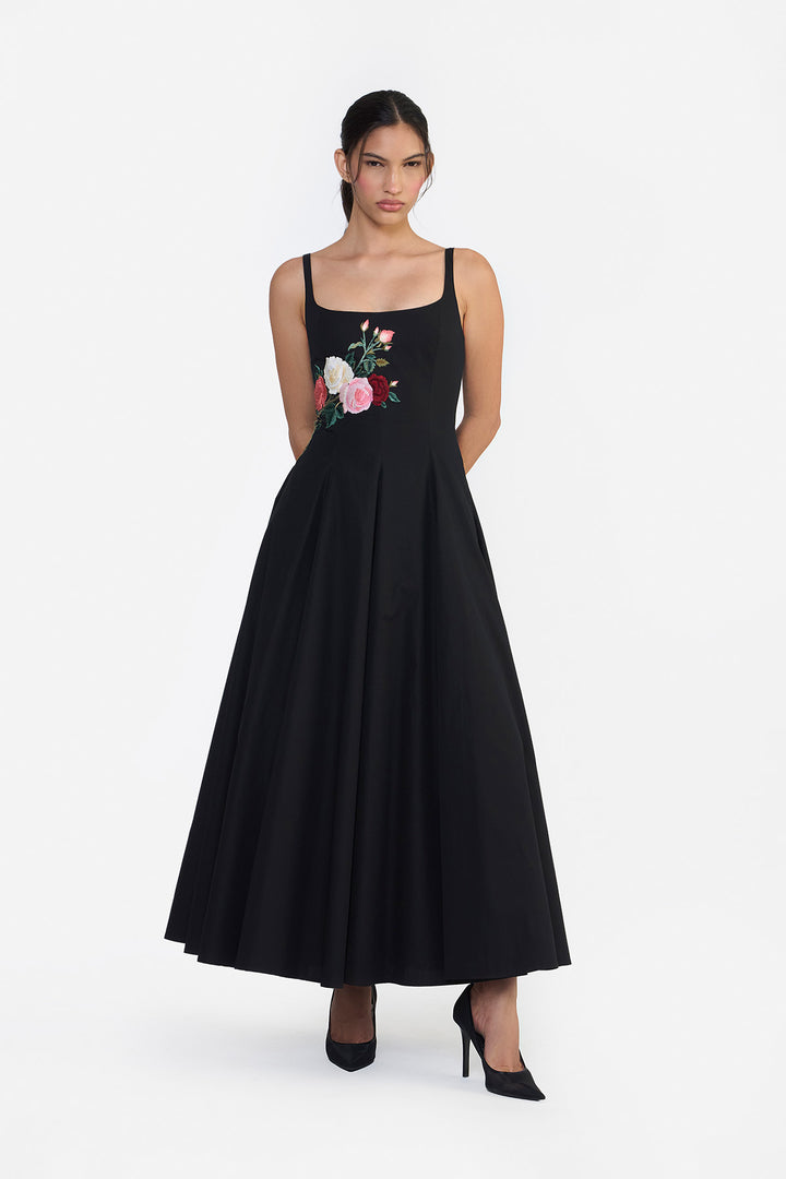 PANELLED FLARED MIDI
