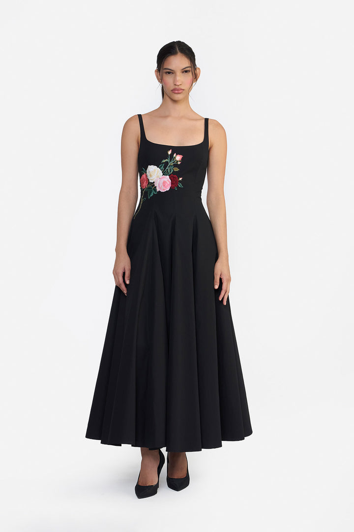 PANELLED FLARED MIDI