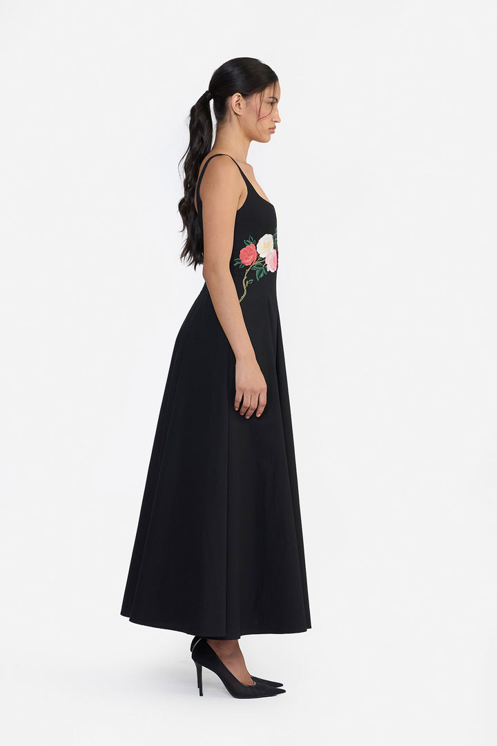 PANELLED FLARED MIDI
