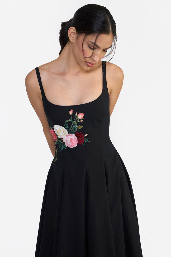 PANELLED FLARED MIDI