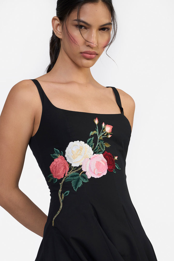 PANELLED FLARED MIDI