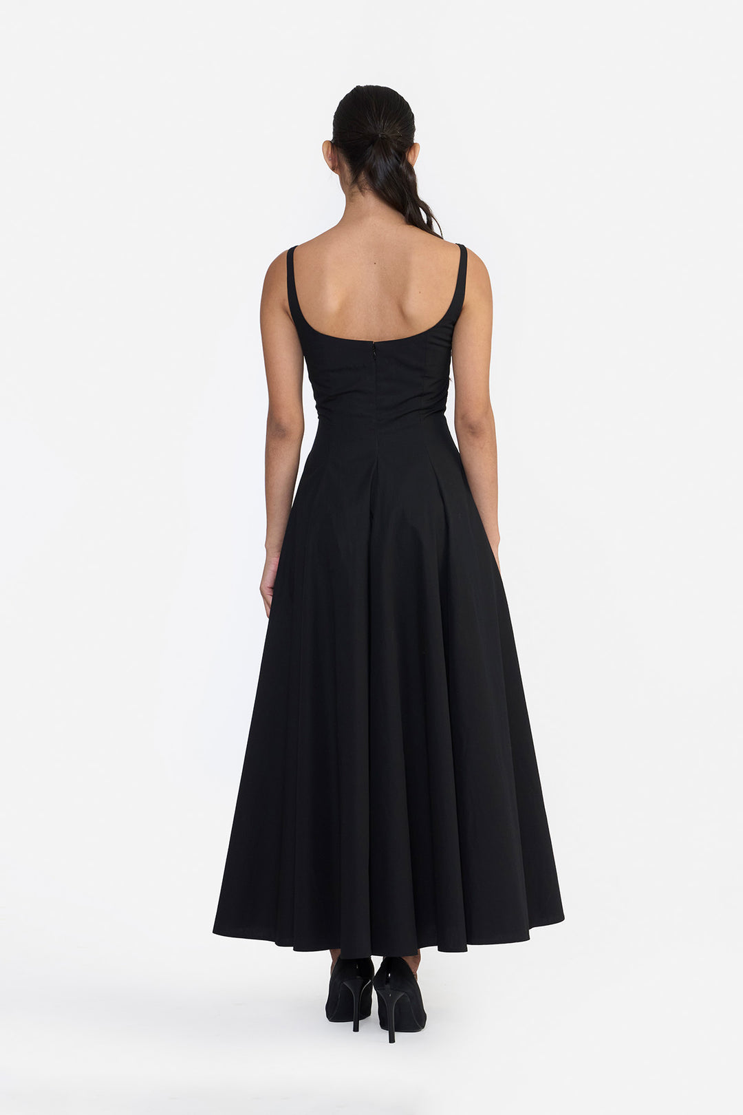 PANELLED FLARED MIDI