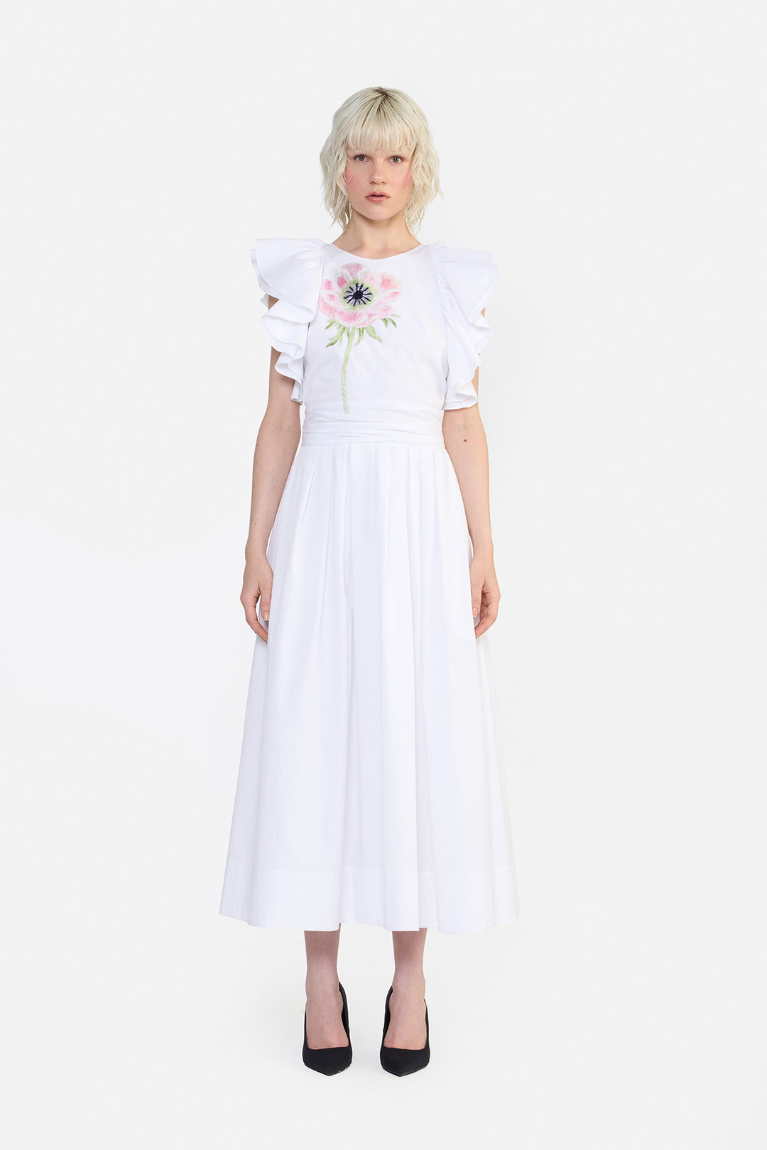 ROUND NECK BUTTERFLY DRESS