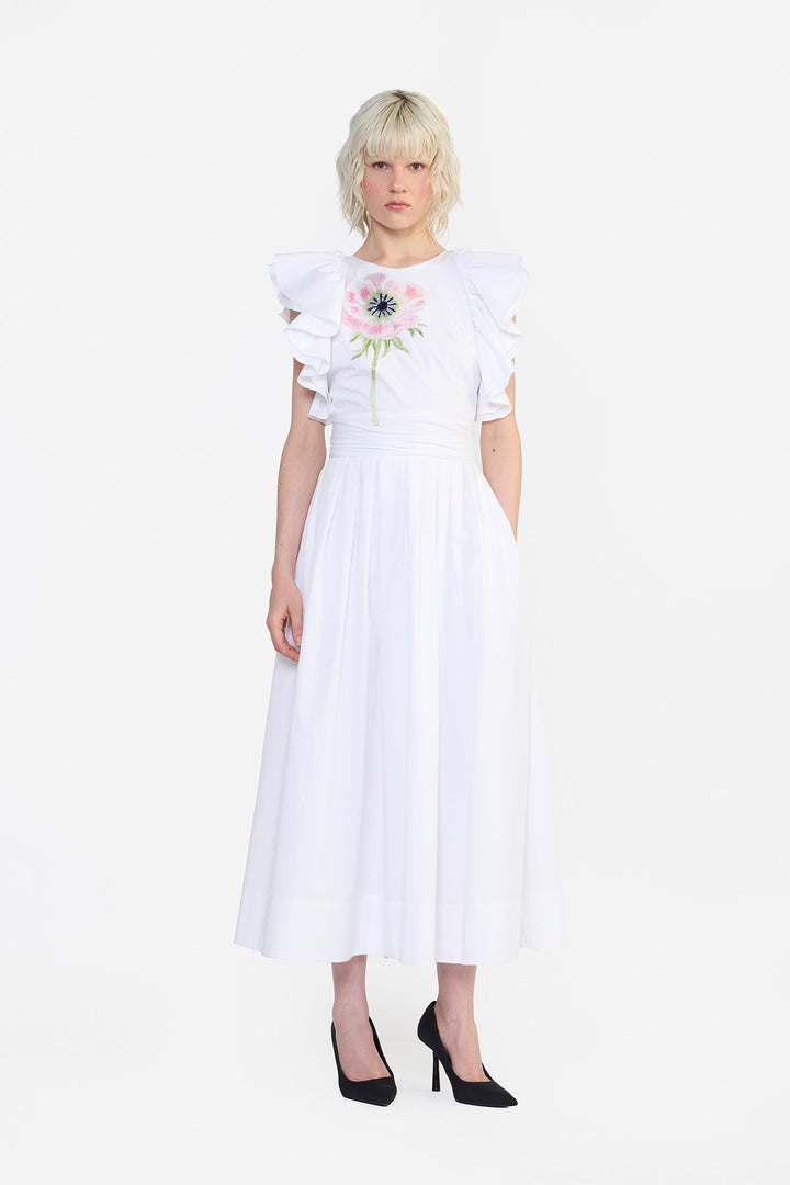 ROUND NECK BUTTERFLY DRESS