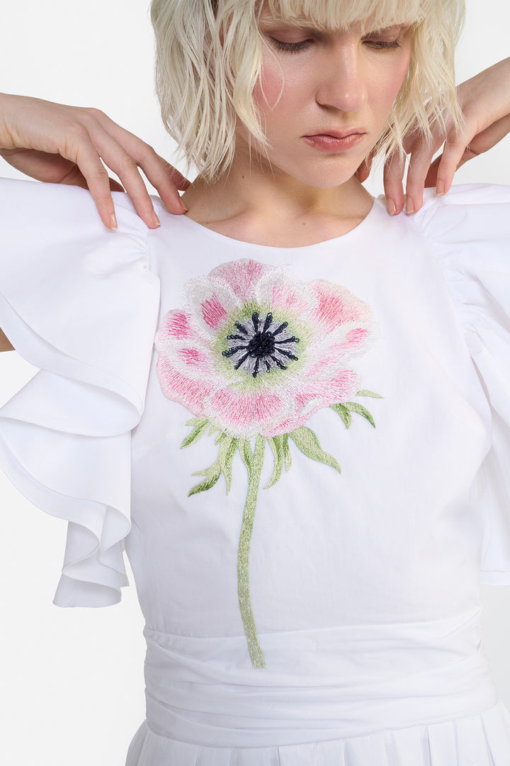 ROUND NECK BUTTERFLY DRESS