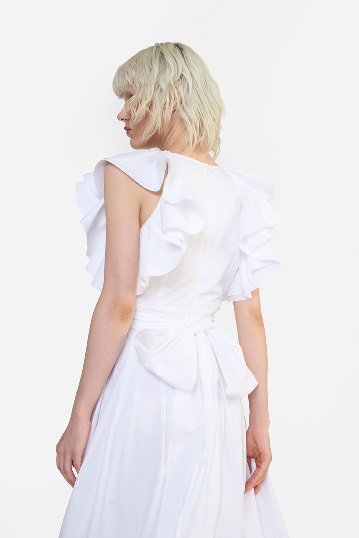 ROUND NECK BUTTERFLY DRESS