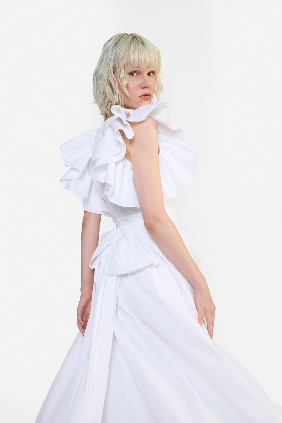 ROUND NECK BUTTERFLY DRESS