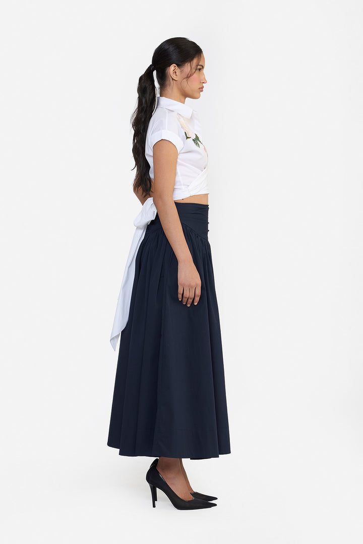 DRAPED MIDI SKIRT