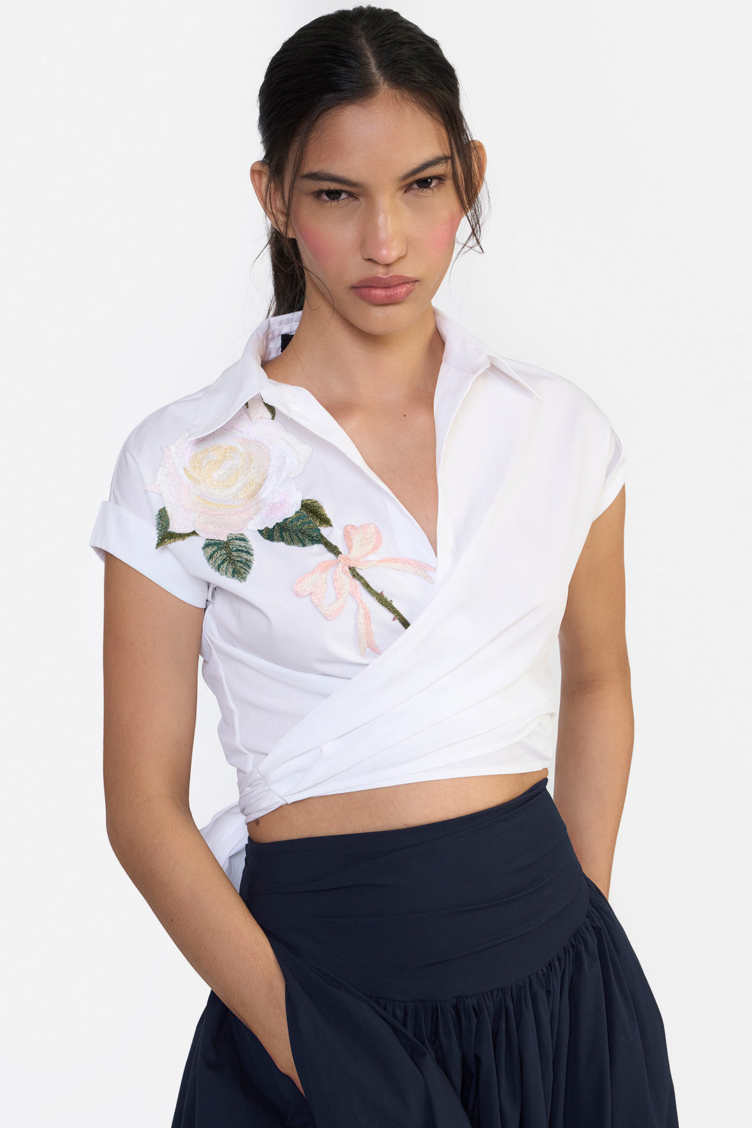 WRAP CROP SHIRT