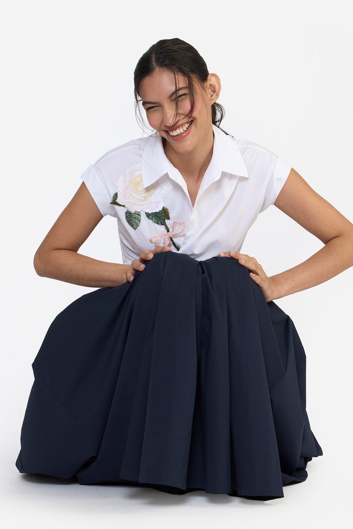 DRAPED MIDI SKIRT