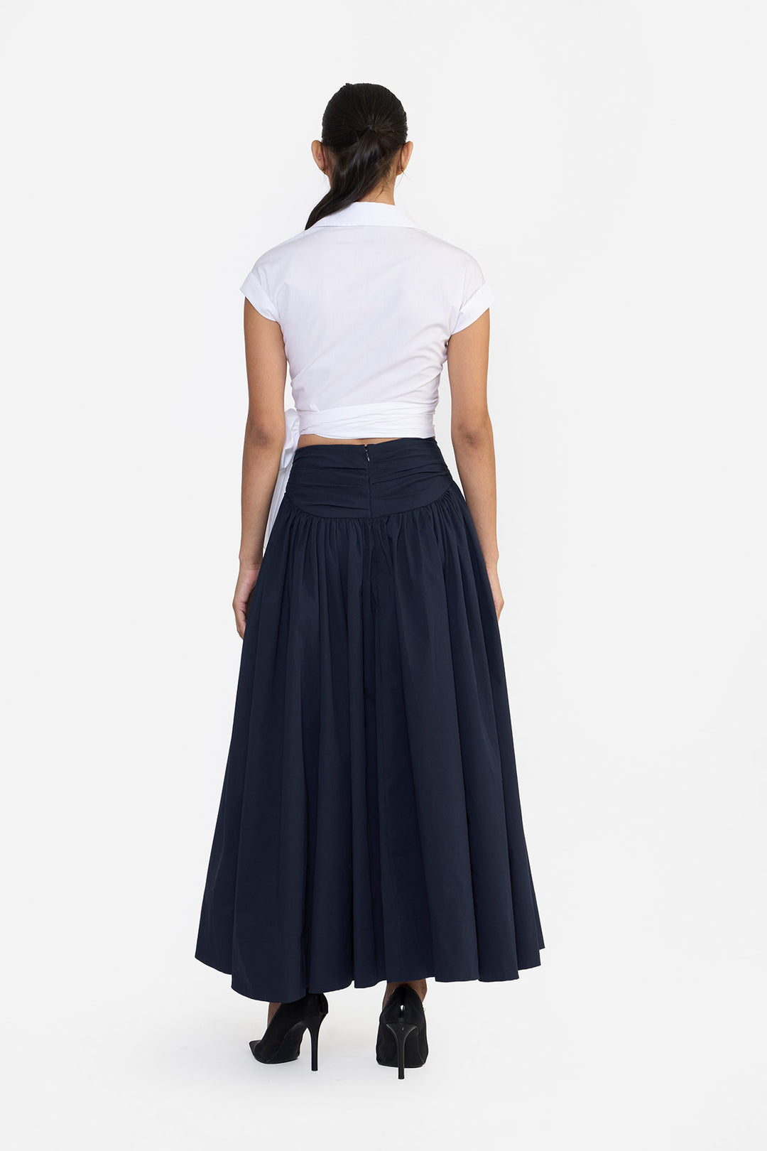 DRAPED MIDI SKIRT