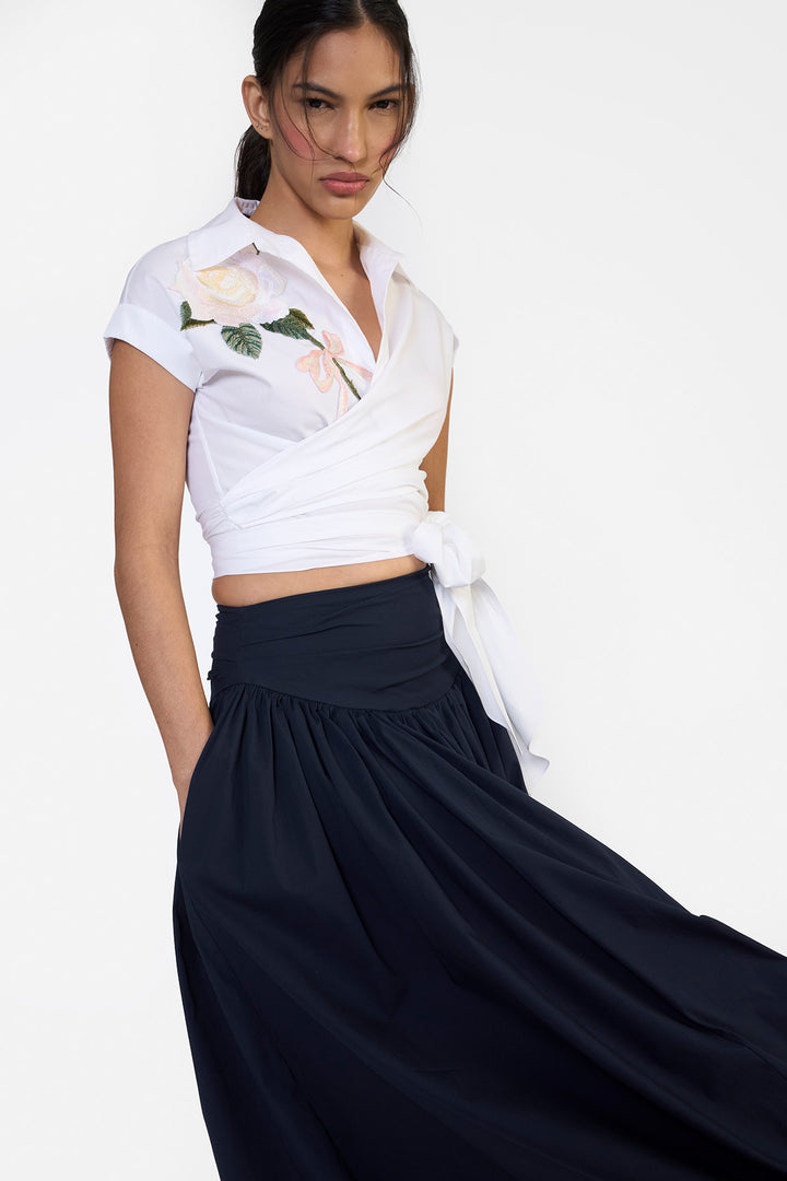WRAP CROP SHIRT