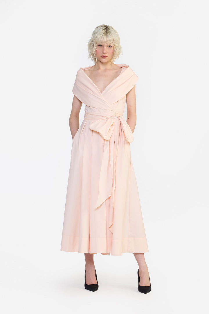 SHAWL COLLAR WRAP DRESS