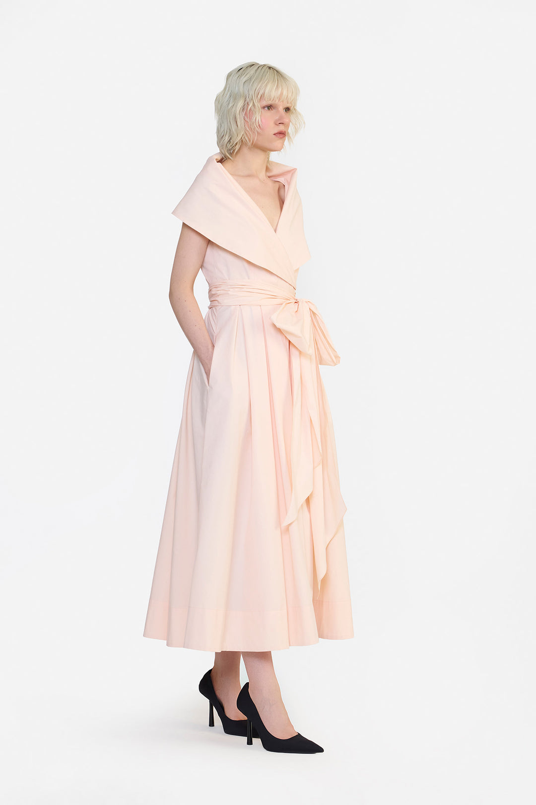 SHAWL COLLAR WRAP DRESS