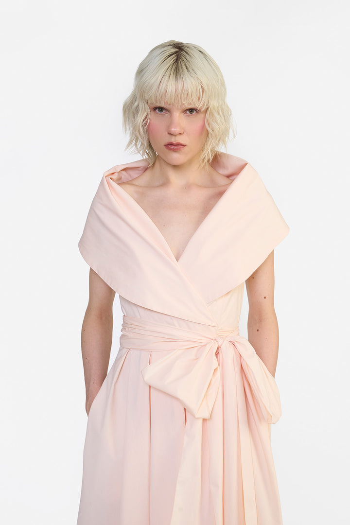 SHAWL COLLAR WRAP DRESS