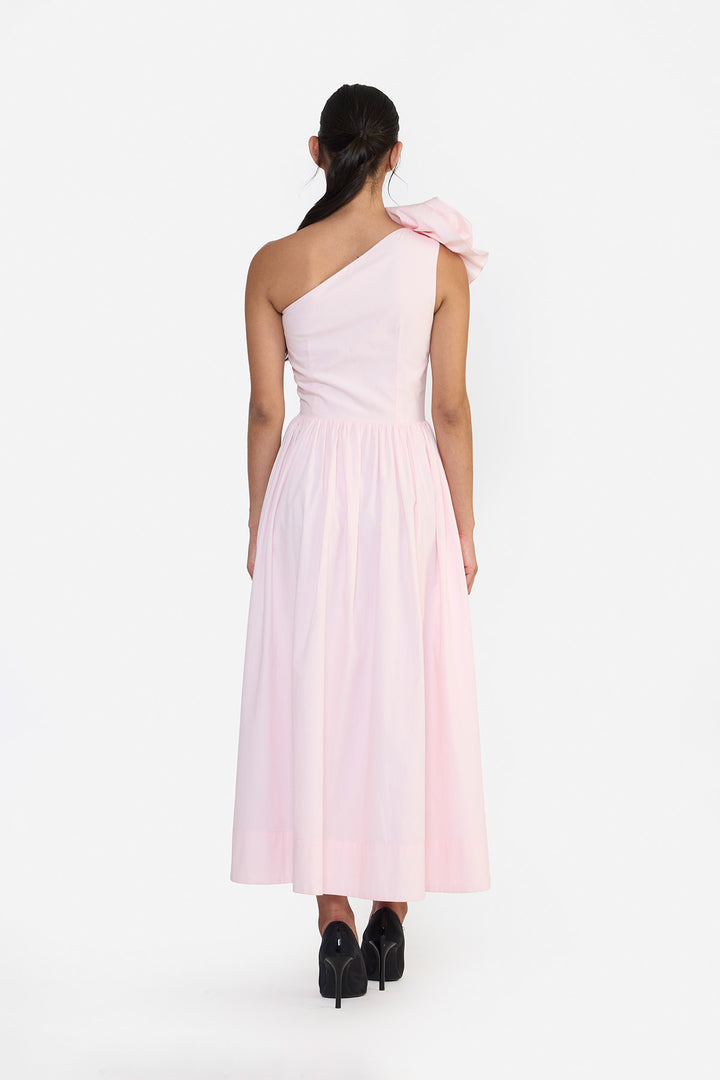 ONE SHOULDER RUFFLE MIDI