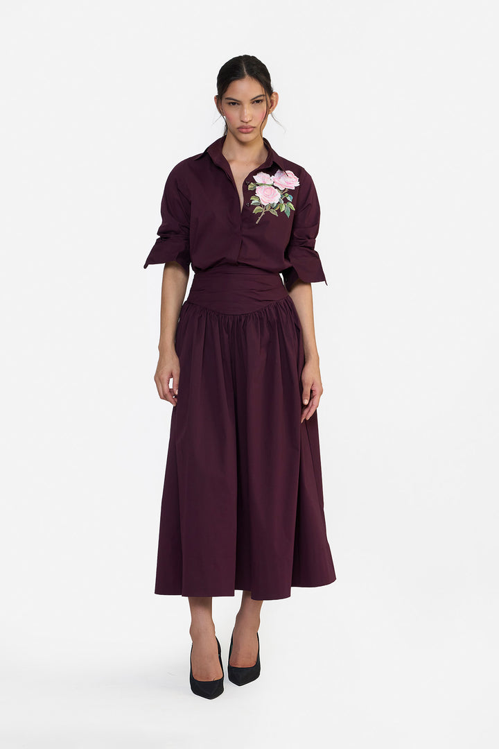 DRAPED MIDI SKIRT