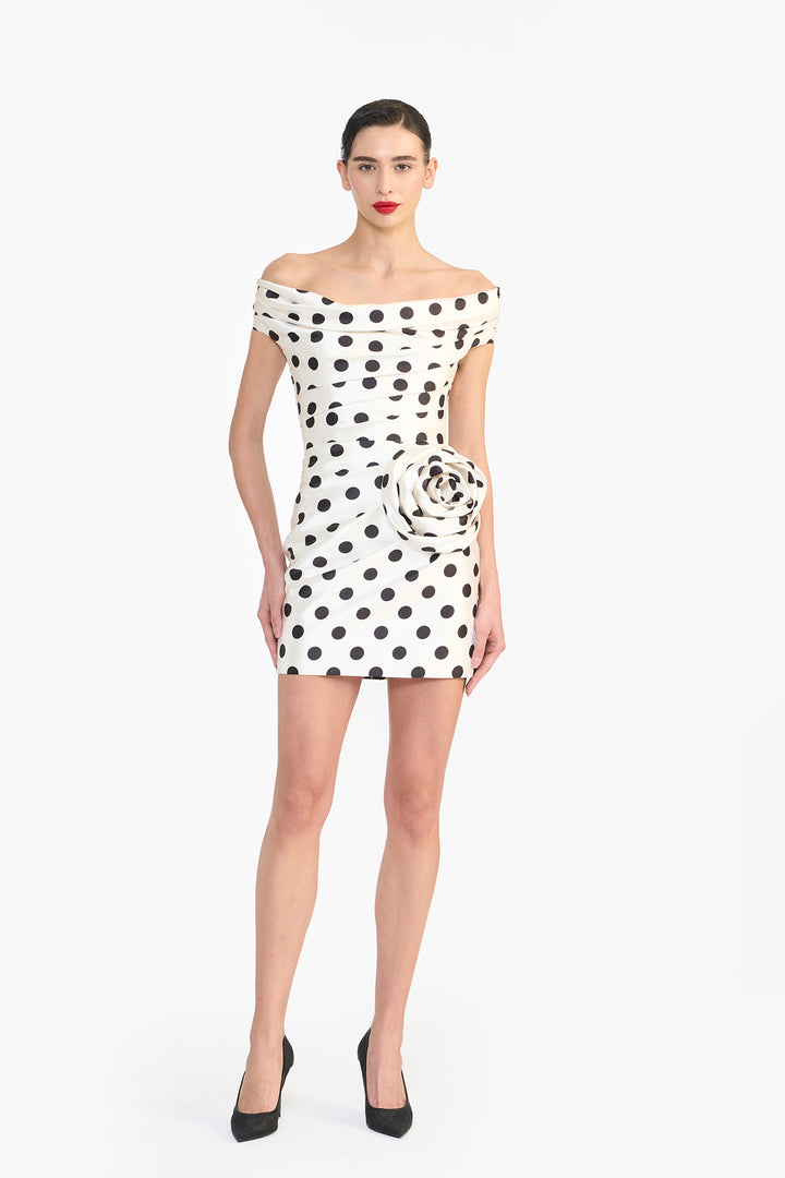 OFF SHOULDER DRAPED MINI