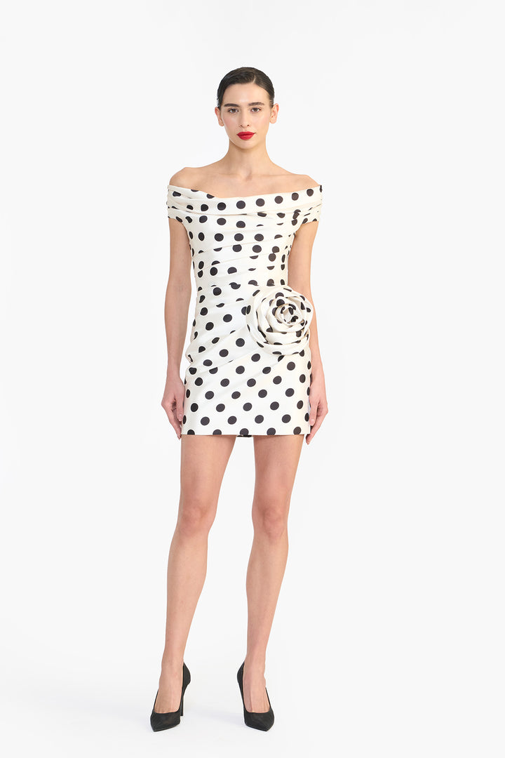 OFF SHOULDER DRAPED MINI