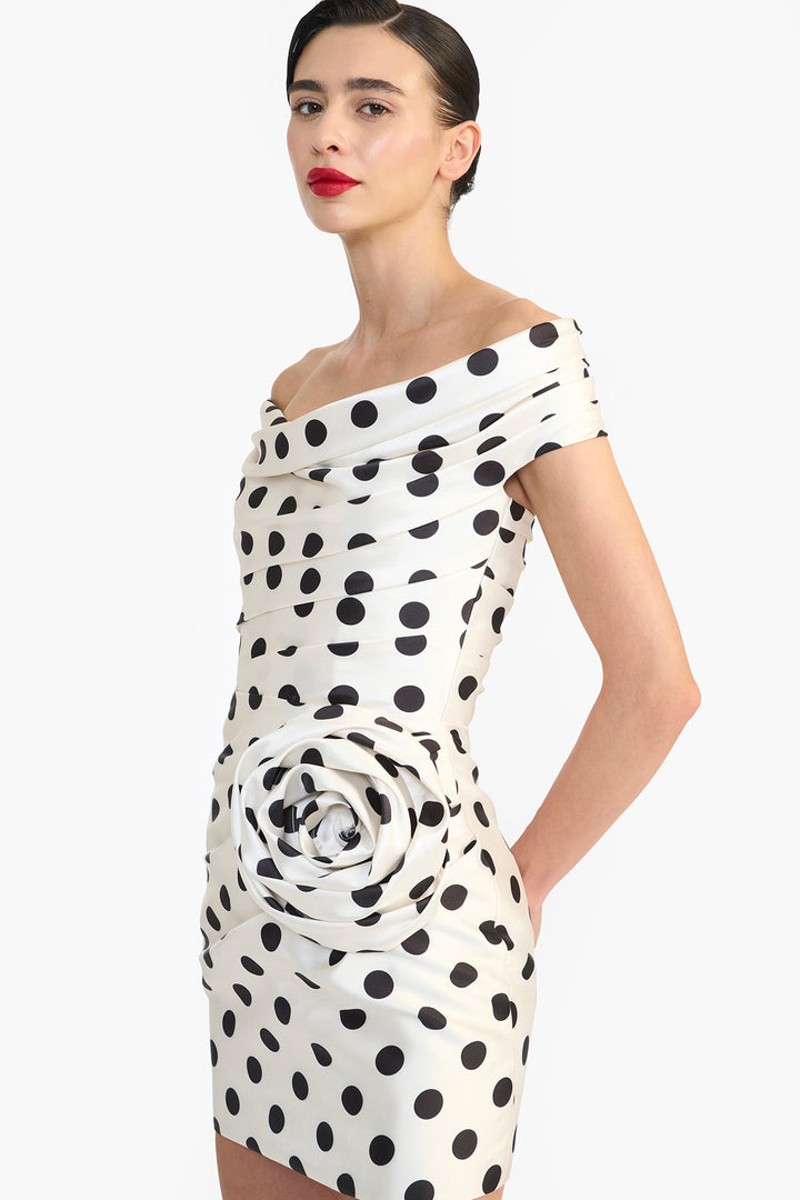 OFF SHOULDER DRAPED MINI