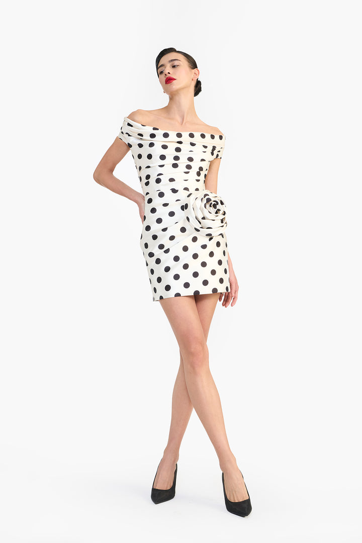 OFF SHOULDER DRAPED MINI