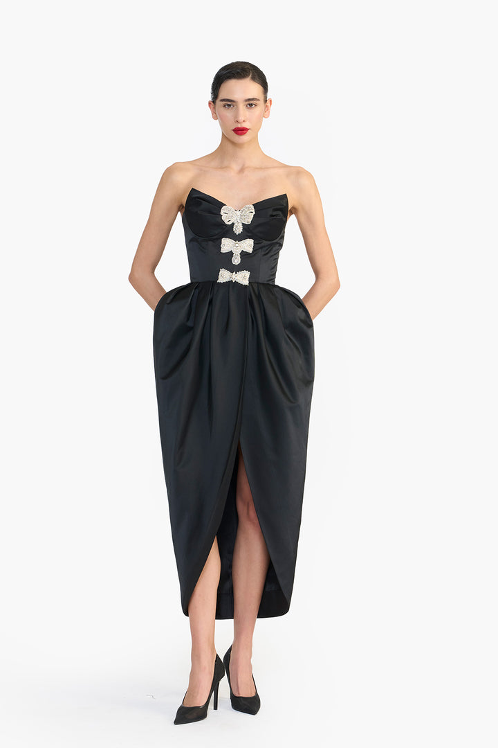 SCULPTED STRAPLESS DRESS