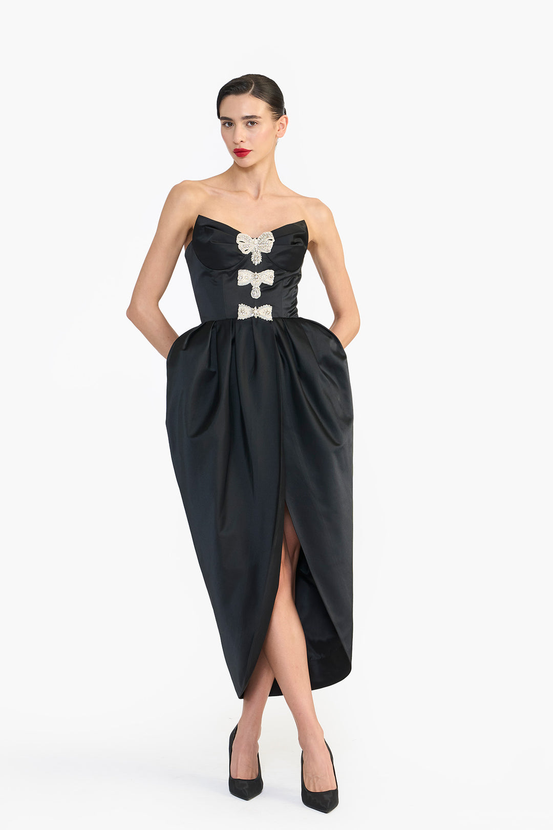 SCULPTED STRAPLESS DRESS