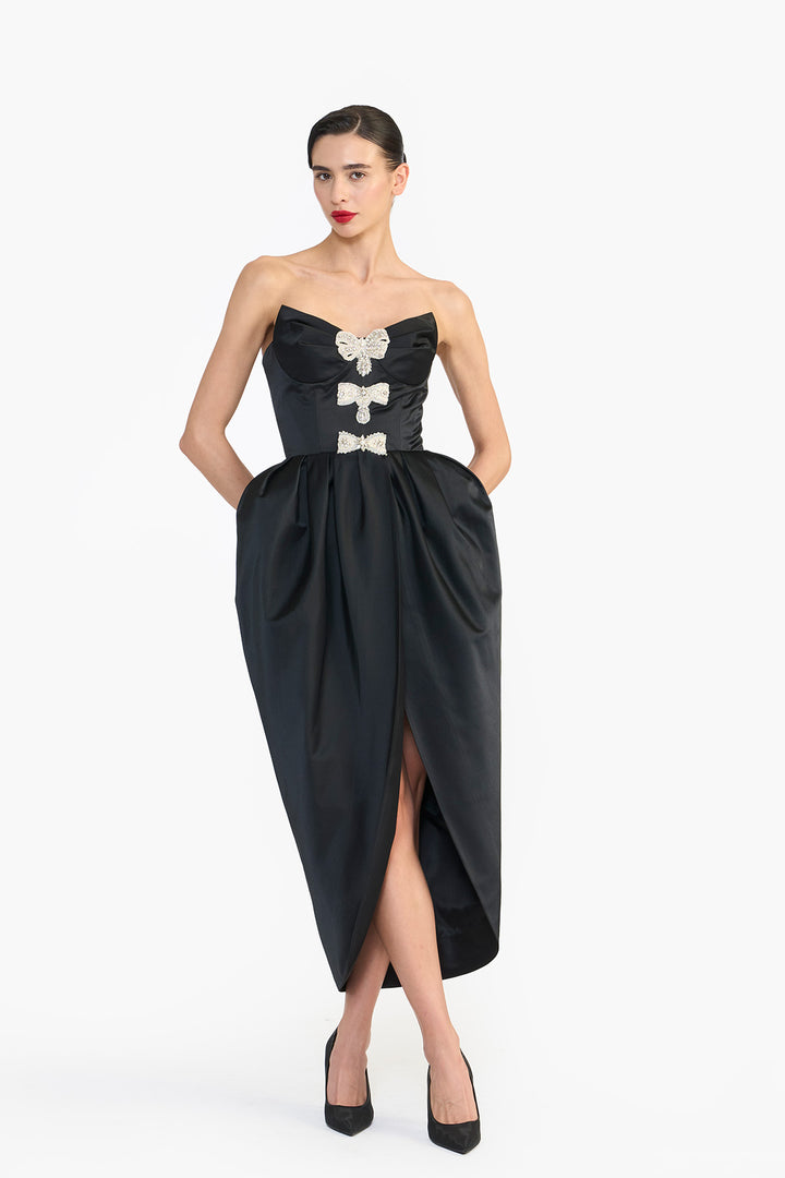 SCULPTED STRAPLESS DRESS