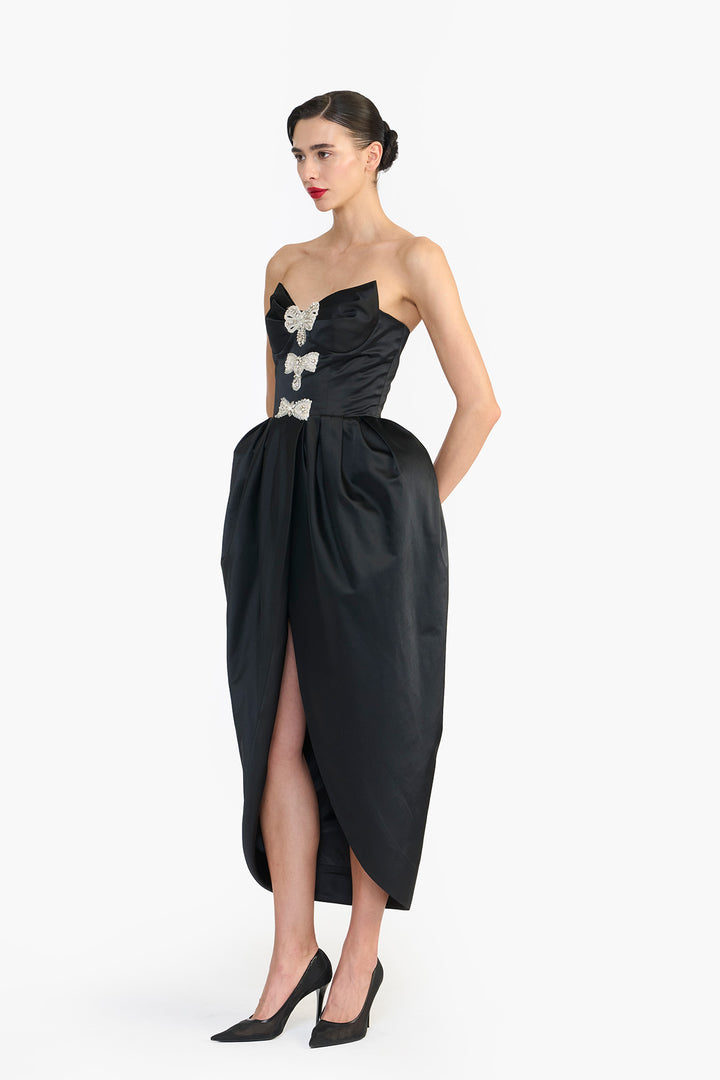 SCULPTED STRAPLESS DRESS