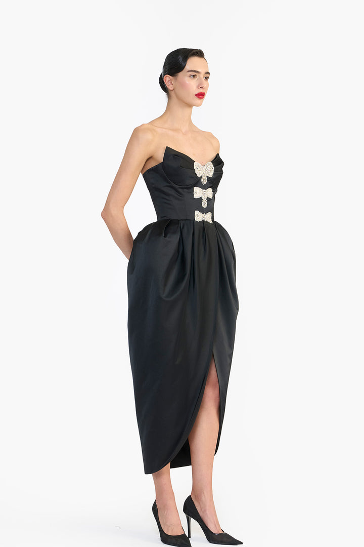 SCULPTED STRAPLESS DRESS