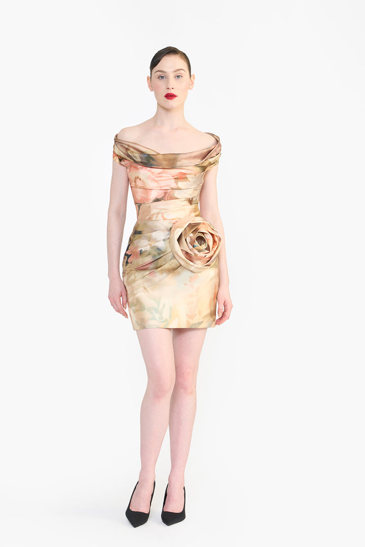 OFF SHOULDER DRAPED MINI