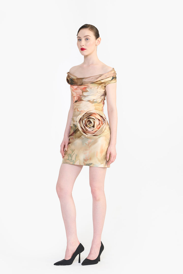 OFF SHOULDER DRAPED MINI