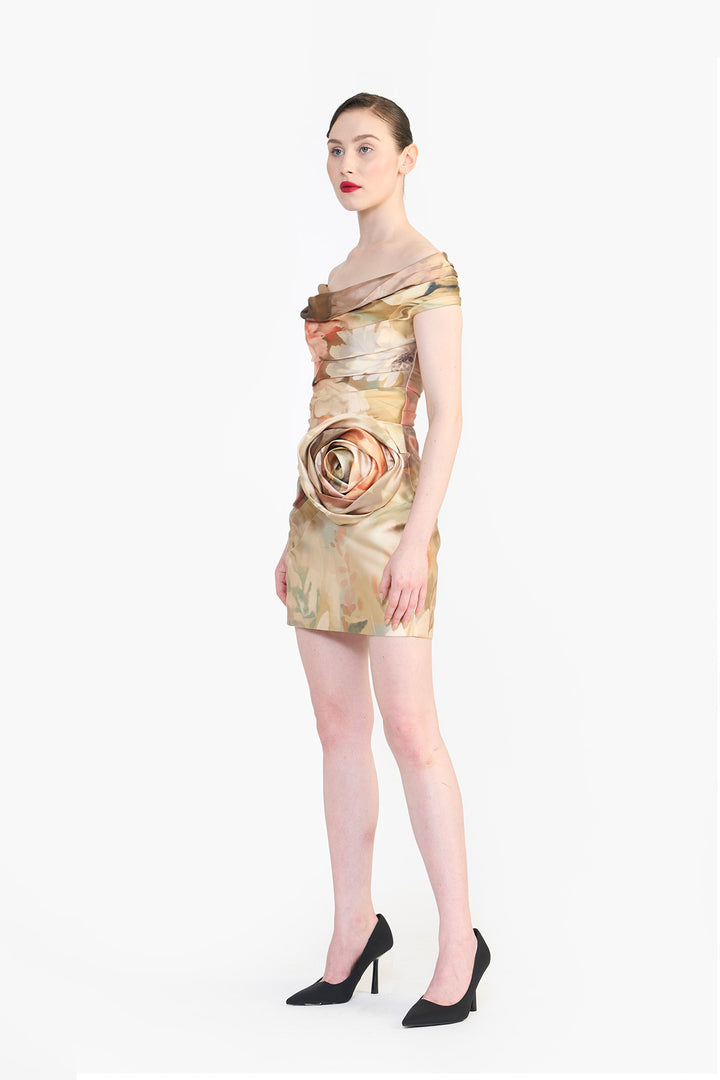 OFF SHOULDER DRAPED MINI