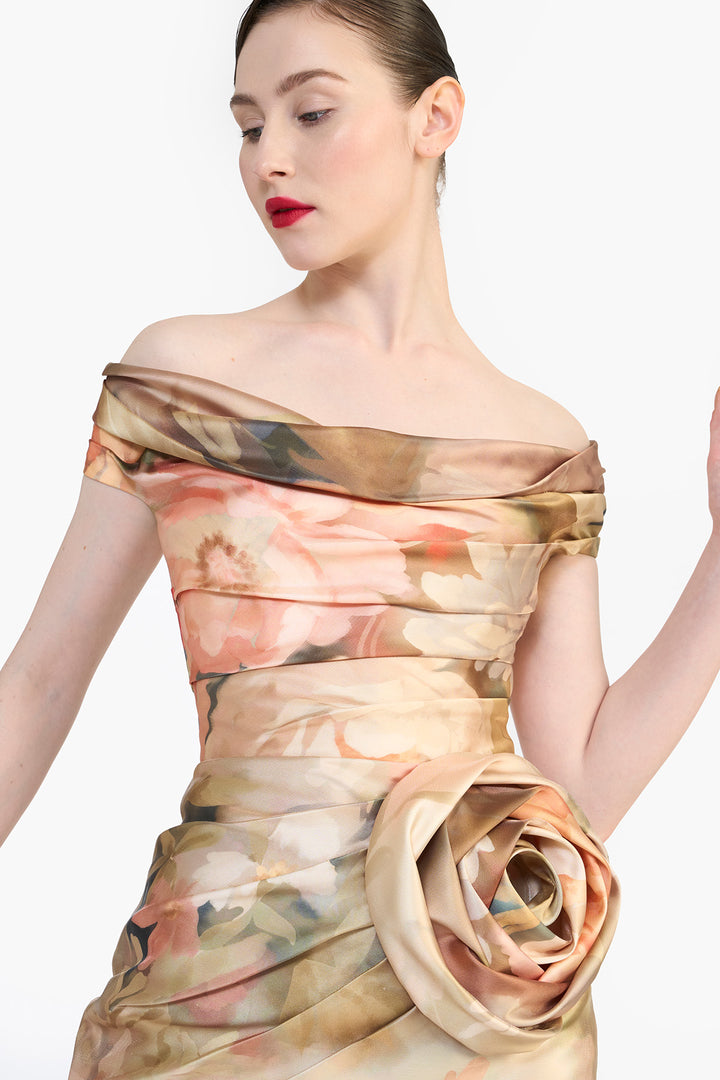 OFF SHOULDER DRAPED MINI