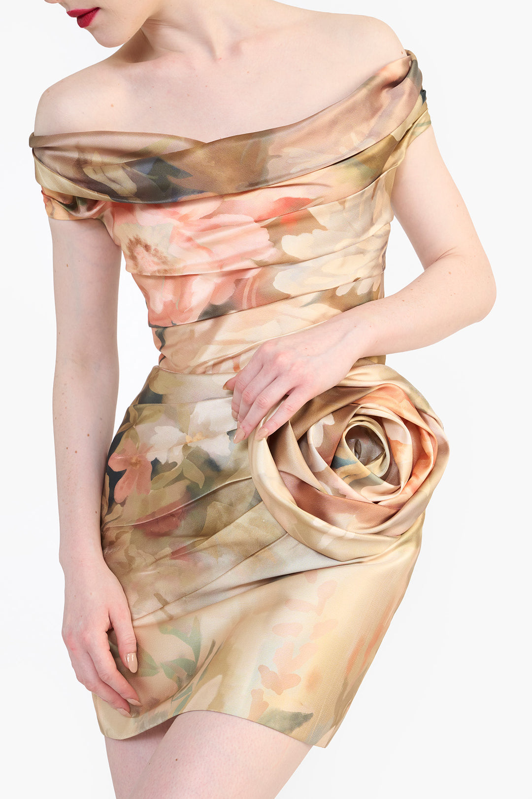 OFF SHOULDER DRAPED MINI