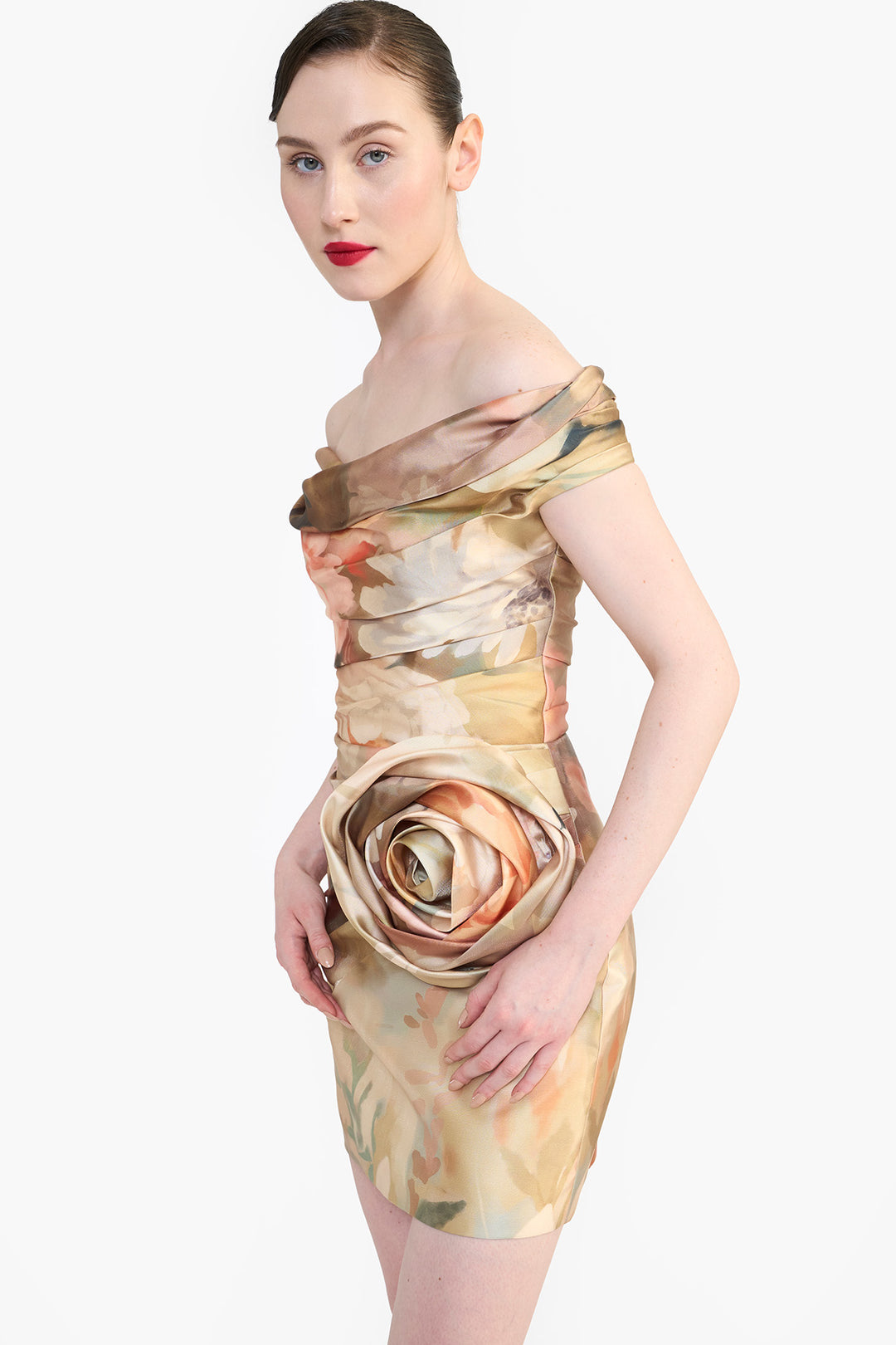 OFF SHOULDER DRAPED MINI