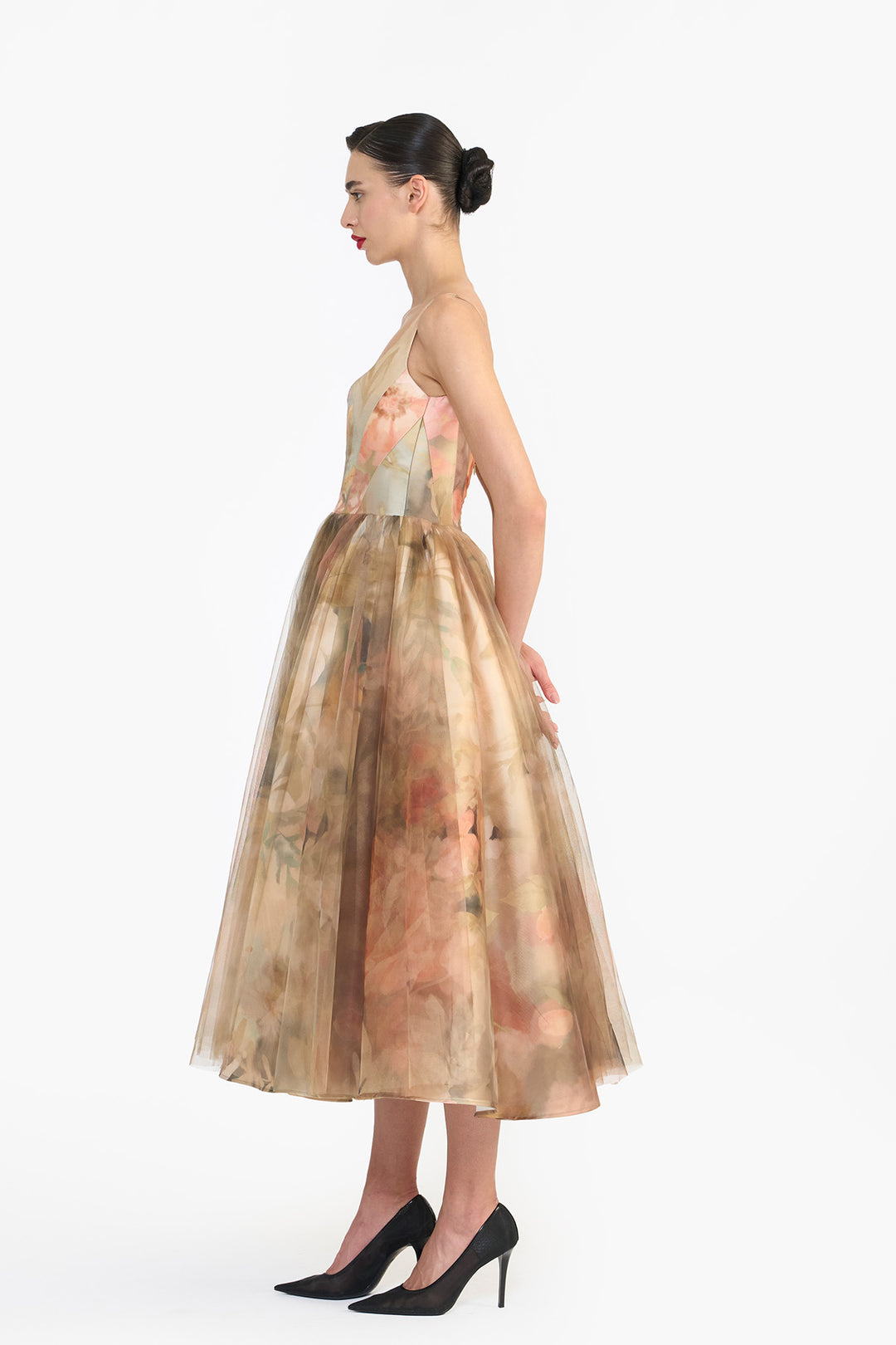 PANELLED CORSETED MIDI