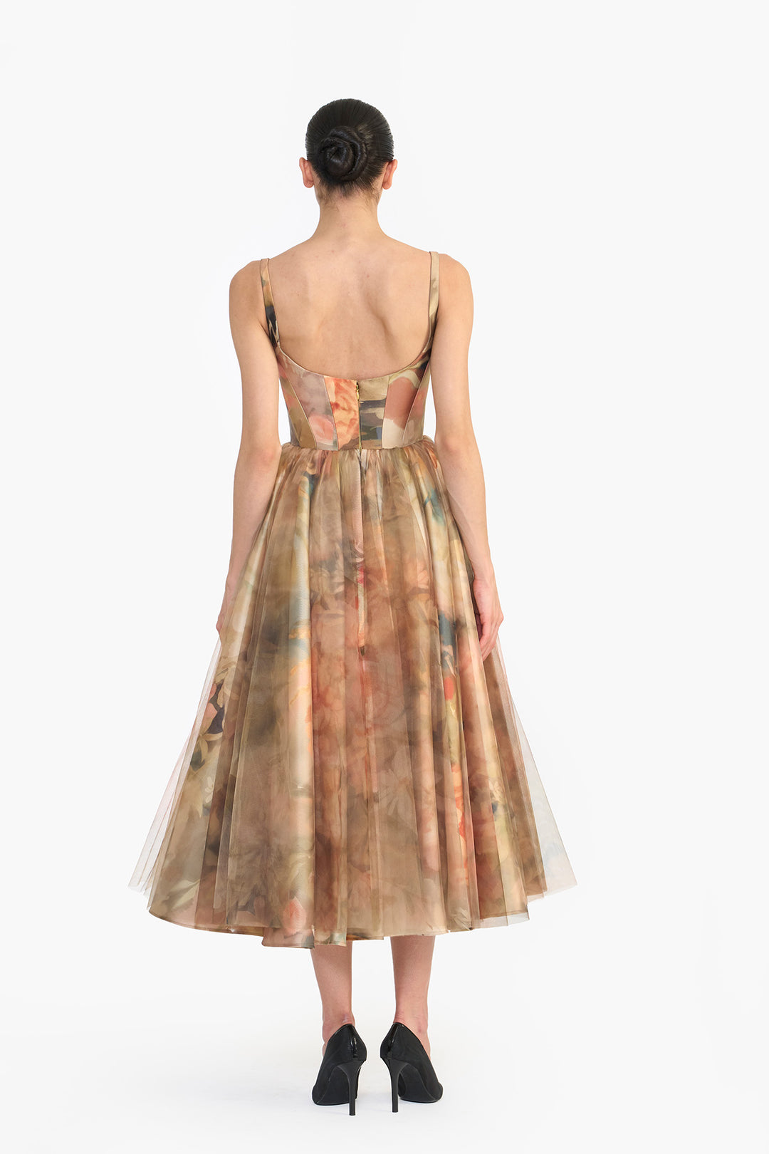 PANELLED CORSETED MIDI