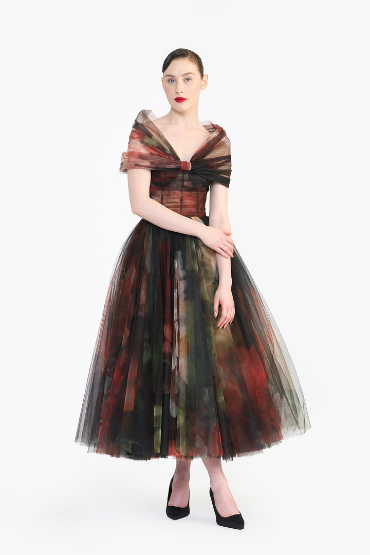 SCULPTED DRAPED MIDI