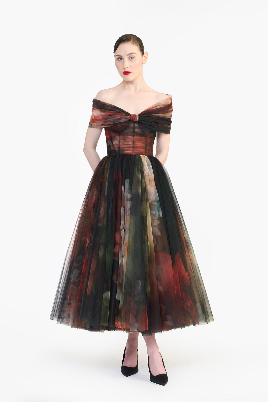 SCULPTED DRAPED MIDI
